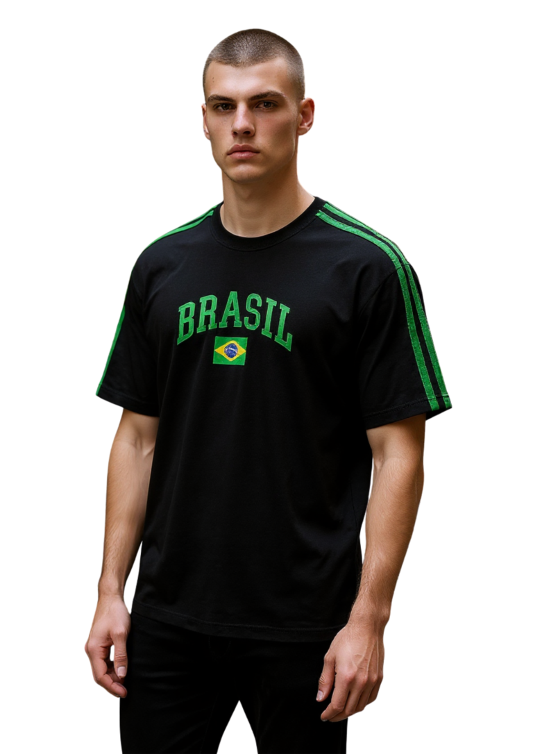 Camiseta Bordada Preta